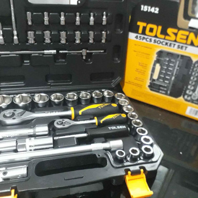 BỘ DỤNG CỤ MỞ BULONG 45 CHI TIẾT TOLSEN 15142 - HÀNG CHÍNH HÃNG