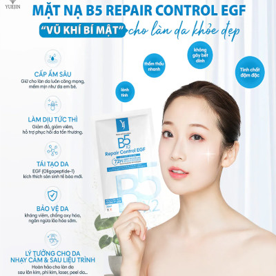 Combo 10 mặt nạ Yuejin B5 Repair Control EGF hạn 2027 phiên bản mới (1 hộp 10 miếng)