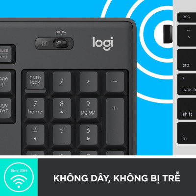 Bộ bàn phím chuột không dây Logitech MK295 - Hàng chính hãng