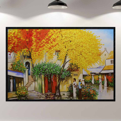 Tranh treo tường in lụa phong cảnh Hà Nội – HNX020