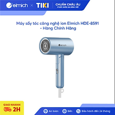 Máy sấy tóc công nghệ ion Elmich HDE-8591, công suất 1900W, tay cầm gấp gọn tiện dụng, sấy ion với mật độ lên tới 1,2 triệu ion/m3 kèm lực gió khỏe - Hàng Chính Hãng
