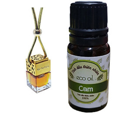 Combo 100ml tinh dầu cam Song An Eco và 1 chai treo nắp vuông (treo xe, tủ quần áo, nhà tắm)- Giao mầu ngẫu nhiên