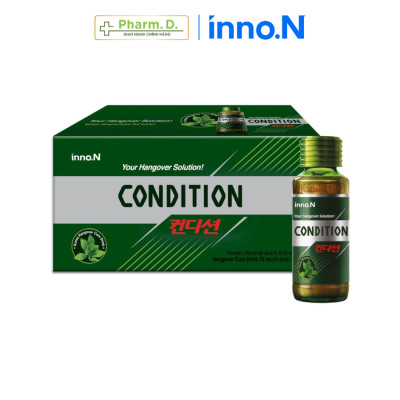 Nước Giải Rượu CONDITION inno.N Hỗ Trợ Giải Rượu Bia Hiệu Quả, Giúp Giải Độc Và Bảo Vệ Gan (75ml x 1 chai, 10 chai)