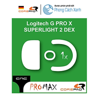 Feet chuột PTFE Corepad CNC milled Skatez PRO MAX dành cho Logitech G PRO X SUPERLIGHT 2 DEX (1 bộ) - Hàng Chính Hãng