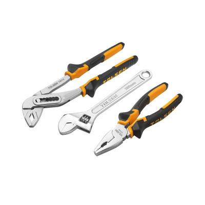 BỘ DỤNG CỤ 3 MÓN KỀM RĂNG (7")  KỀM MỎ QUẠ (10") MỎ LẾT CÁN TRƠN (8") TOLSEN 10403 - HÀNG CHÍNH HÃNG