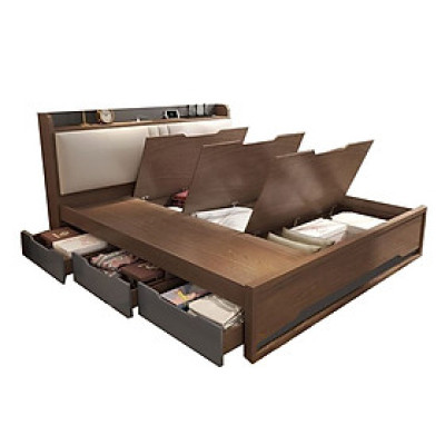 Giường ngủ gỗ công nghiệp bọc nệm OHAHA - GN001 (180cm x 200cm)