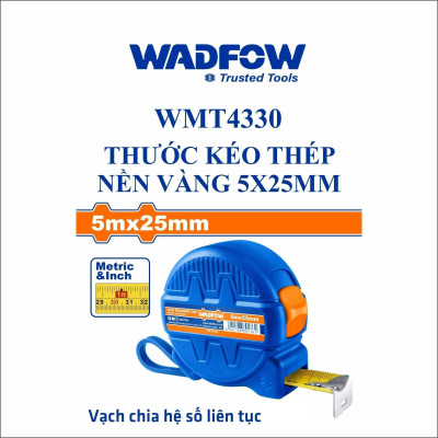THƯỚC KÉO THÉP NỀN VÀNG 5X25MM WMT4330 WADFOW - HÀNG CHÍNH HÃNG