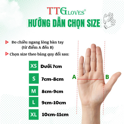 Găng Tay Y Tế Size XS Không Bột Nitrile TTGLOVES Màu Trắng (100 Chiếc/hộp)