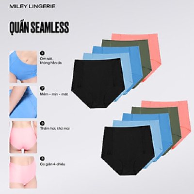 Combo 10 Quần Lót Nữ Không Viền Chất Mịn Thoáng SEAMLESS Miley Lingerie 