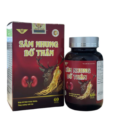 Sâm nhung bổ thận Kingphar, lọ 60 viên, tăng cường chức năng thận cho nam và nữ