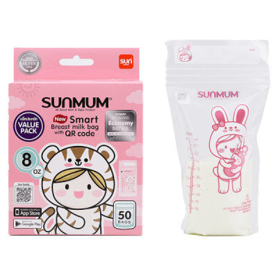 Túi đựng sữa mẹ sunmum 250ml (Hộp 50 túi) tặng 2 túi zipper bảo quản