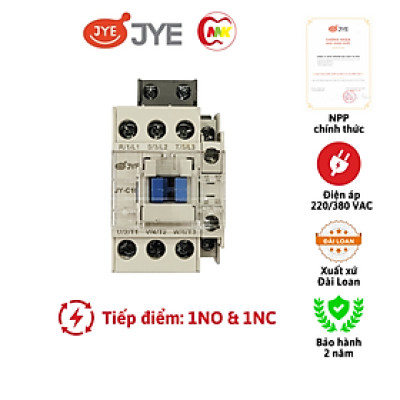 Khởi động từ / Contactor JYC-12 tiếp điểm, 18 tiếp điểm, 22 tiếp điểm  1NO+1NC 220V/380VAC JYE hàng chính hãng