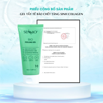 Gel tẩy tế bào chết mặt bổ sung Collagen Sennio Premium Collagen Peeling sạch sâu phù hợp cho da dầu mụn 180ml SNO 806