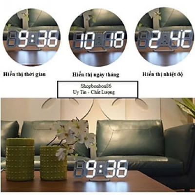Đồng hồ treo tường, để bàn cao cấp đèn Led 3D 