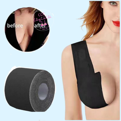 Miếng dán ngực nữ, cuộn băng keo dán ngực 5cm vô hình tiện dụng, tạo khe nâng đỡ vòng 1 chất liệu siêu dính - CCC157