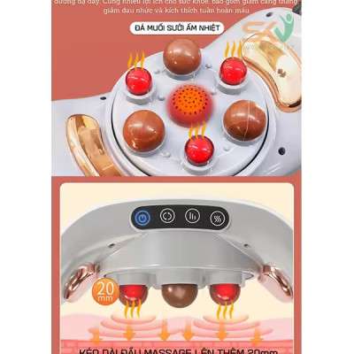 Máy Massage Bụng Lưng Đùi Pin Sạc Tích Hợp Đá Nóng Himalaya Hỗ Trợ Giảm Mỡ Bụng Đai Mát Xa Bụng Eo Lưng