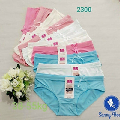 [Hàng Sẵn] Combo 10 Quần Lót Thun Thái Cotton Đính Nơ Xinh Xắn