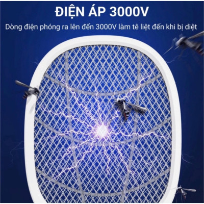 Vợt Muỗi Thông Minh Kiêm Đèn Bắt Muỗi Tự Động 3in1, Vợt Bắt Muỗi Đa Năng Sạc USB - Hàng Nhập Khẩu