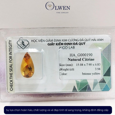 Viên đá thạch anh vàng ( citrine ) thiên nhiên  HA_G000190