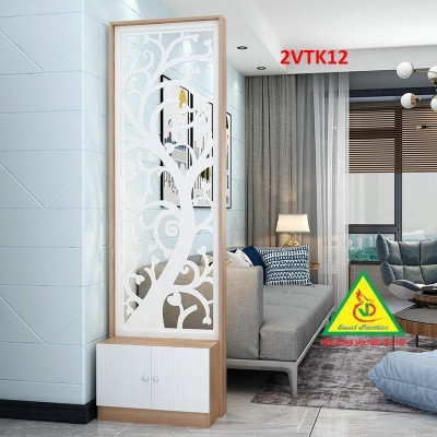 Tủ kệ trang trí kiêm vách ngăn phòng khách , nhà bếp 2VTK12 - Nội thất lắp ráp Viendong Adv