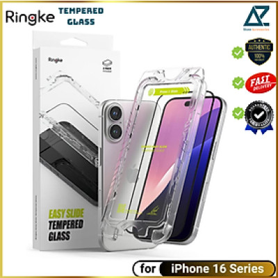 Bộ 2 Miếng Dán Cường Lực RINGKE Easy Slide Tempered Glass cho iPhone 16/ 15/ iPhone 16 Plus/ 15 Plus/ 16 Pro/ 16 ProMax_ Hàng chính hãng