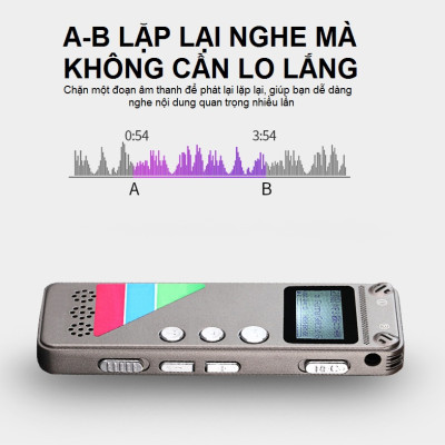 SOAIY Máy Ghi Âm Chuyên Nghiệp Cao Cấp GH-500 8GB - Digital Voice Recorder - Hàng Nhập Khẩu