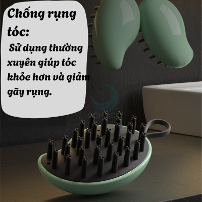 Lược Massage Da Đầu Đa Năng- Bàn Chải Gội Đầu Silicon Thông Minh- Lược Gội Đầu & Mát-xa Cầm Tay- Lược Mát-Xa Da Đầu Mini- Bàn Chải Chăm Sóc Tóc Chống Rụng- Lược Silicon Tạo Bọt & Làm Sạch Da Đầu