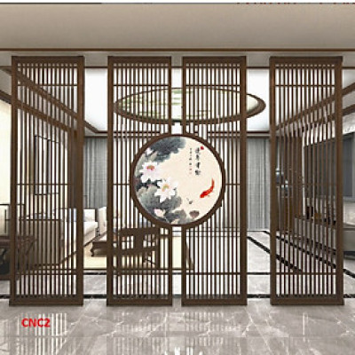 Vách ngăn CNC cho phòng khách, nhà bếp, nhà hàng, spa CNC02 - Nội thất lắp ráp Viendong Adv