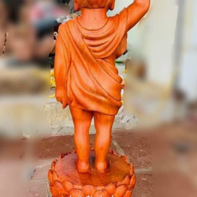 Tượng phật đản sanh bằng gỗ hương đá kt cao 60cm 