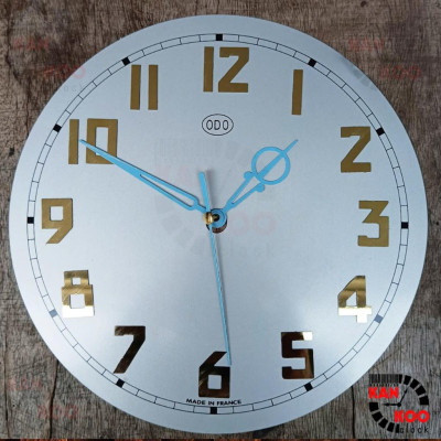 Mặt số đồng hồ Odo tròn 19cm – Số nổi inox vàng – Phục chế đồng hồ cổ