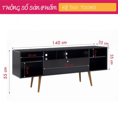 Kệ để tivi phòng khách gỗ công nghiệp SMLIFE Tooro