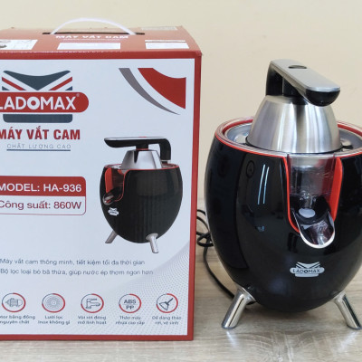 Máy vắt cam công suất lớn Ladomax - Công suất 860W - moto đồng - có linh kiện thay - Màu đen - Hàng chính hãng