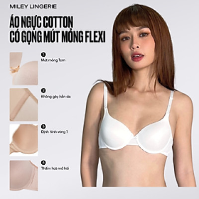Áo Ngực Cotton Có Gọng Mút Mỏng 1cm Flexi Miley Lingerie BRC_012