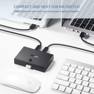 Bộ chia USB 2 máy tính dùng chung 1 máy in Ugreen 30345-Hàng chính hãng