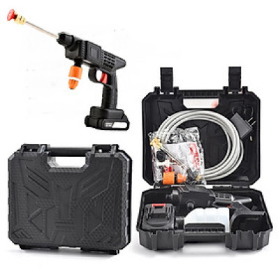 Máy Rửa Xe Mini Áp Lực Cao Dùng Pin Cầm Tay Rửa Xe Gia Đình Tưới Cây 48V 2 Pin