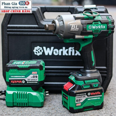 Máy Bắn Bulong WORKFIX WF-IW2100N Auto Stop Không Chổi Than, Lực Siết 2100N.M Mở Vặn Ốc Xe Tải, Ô Tô