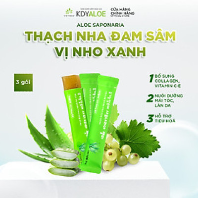THẠCH NHA ĐAM SÂM NHO XANH HỮU CƠ KDY ALOE Hỗ Trợ Tiêu Hóa