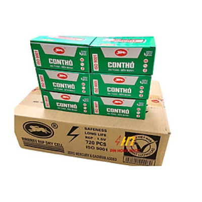 1 Thùng 18 Hộp ( 720 Viên ) Pin con thỏ cỡ AA ( Pin tiểu AA ) 1,5V R6P nhãn đỏ Vỉ PVC4 - Hàng chính hãng