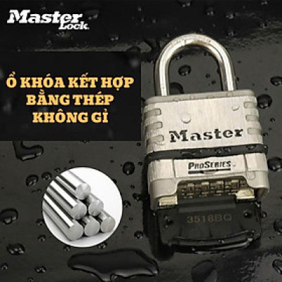 Khóa Inox Chống Gỉ Master Lock 1174 D, Mở khóa bằng cách quay số, không sử dụng chìa.
