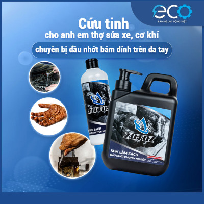 Dung dịch rửa tay ZUTOZ 2 Lít – Tẩy dầu nhớt, mỡ nặng – Dùng garage cơ Khí – bảo vệ da tay