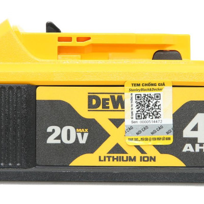 PIN CHO MÁY KHOAN 18V-4AH DEWALT DCB182-B1 - HÀNG CHÍNH HÃNG