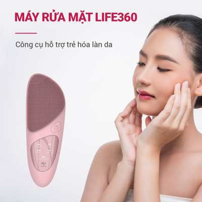 Máy Rửa Mặt Silicone Siêu Mềm Life360 LE-MRM22 với 5 Chế Độ Rửa Mặt Sạch Sâu, Massage và Chườm nóng vùng mắt