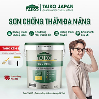 [Đủ Kích Cỡ] Sơn Chống Thấm Ngược, Môi Trường Ẩm Nhà Vệ Sinh, Bể Cá, Bể Âm TAIKO CT4 - Tặng Kèm Vải Kết Cấu