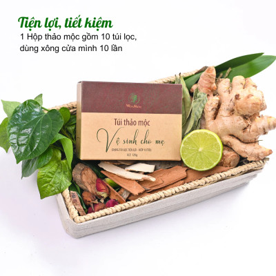 Thảo mộc vệ sinh cho mẹ Wonmom, xông vùng kín thơm tho, se khít Wonmom ( 10 Túi/Hộp )
