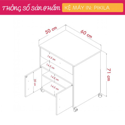 Kệ máy in, tủ hồ sơ SMLIFE Pikila