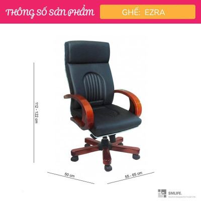 Ghế xoay văn phòng lưng cao bọc PU SMLIFE Ezra