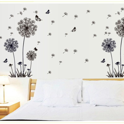 Decal dán tường Hoa bồ công anh đen AmyShop DH003 - 2 bộ (130 x 270cm)
