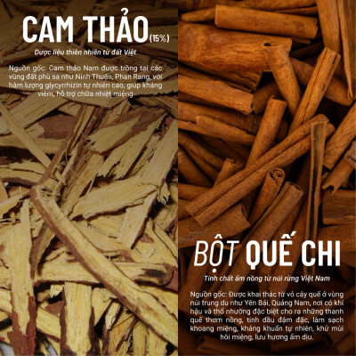 Kem Đánh Răng Thảo Dược Thuần Chay Quế Cam Thảo - Sạch Mảng Bám, Giảm Ê Buốt 60 Gram