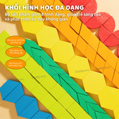 Đồ Chơi Xếp Hình Gỗ sáng tạo kèm nam châm Mideer Magnetic Geometry Blocks 250pcs,  Đồ chơi gỗ thông minh cho bé