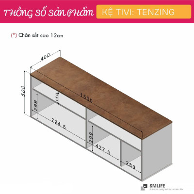 Kệ tivi phòng ngủ sang trọng SMLIFE Tenzing
